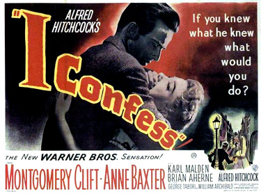 the movie poster for “I Confess” - Click for larger image
